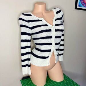 Y2K hollister striped cardigan sweater